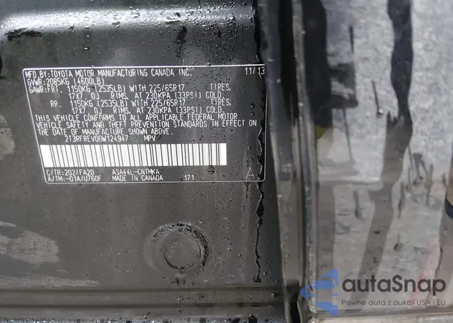 2T3RFREV0DW124947: 44512227