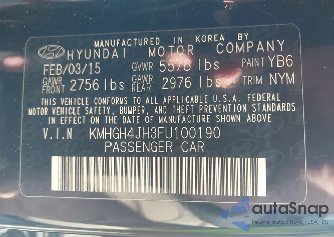 KMHGH4JH3FU100190: 44511256