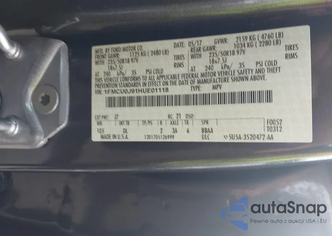 1FMCU0J91HUE01118: 44511280