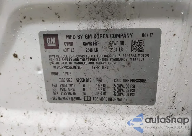 KL7CJPSBXHB190145: 44511384