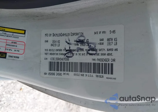 1C3EL55RX5N676388: 44511420