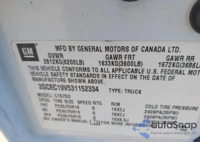 2GCEC19V531152334: 44511476