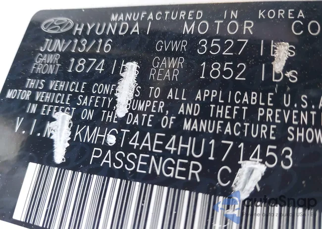 KMHCT4AE4HU171453: 44511626