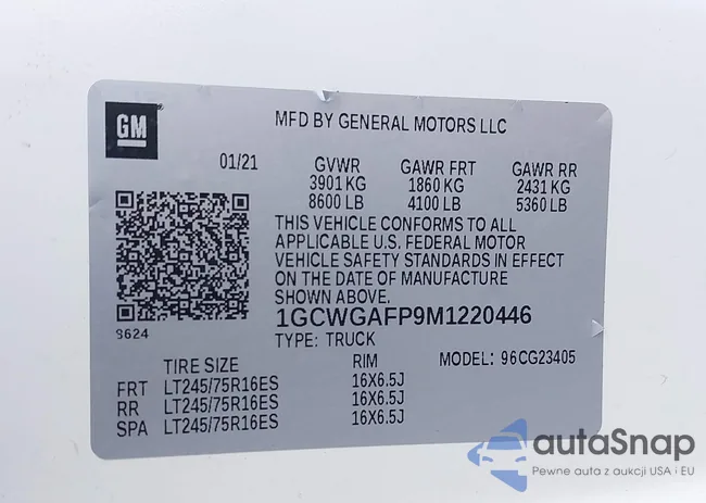 1GCWGAFP9M1220446: 44511631