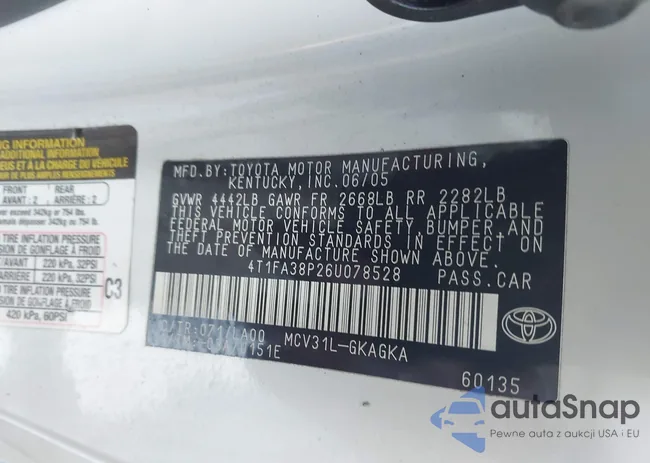 4T1FA38P26U078528: 44512640