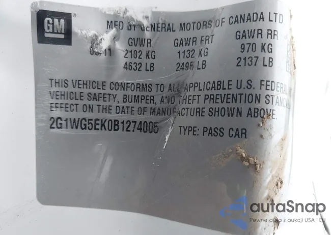 2G1WG5EK0B1274005: 44512730