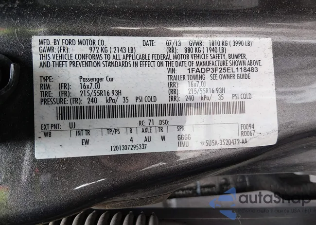 1FADP3F25EL118483: 44512965