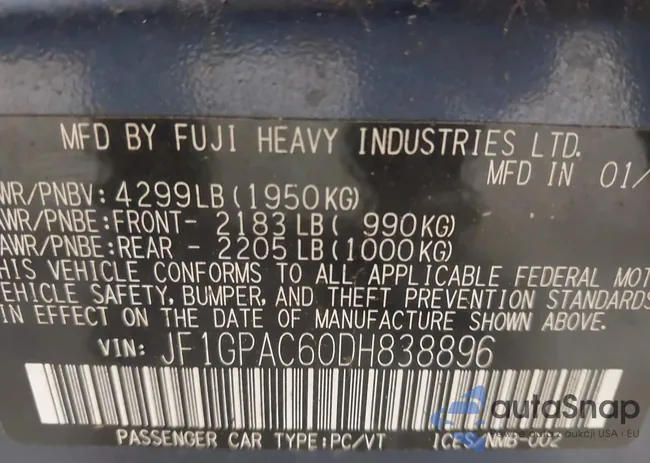 JF1GPAC60DH838896: 44513062