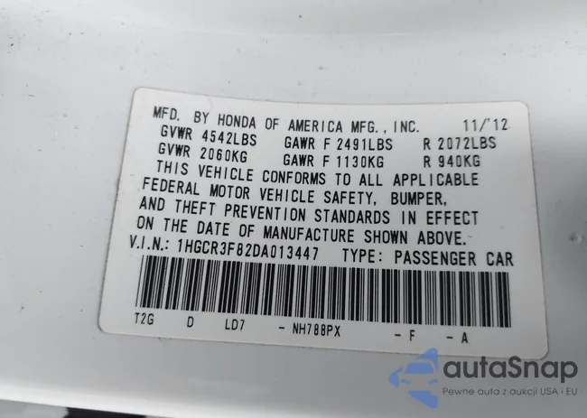 1HGCR3F82DA013447: 44513146