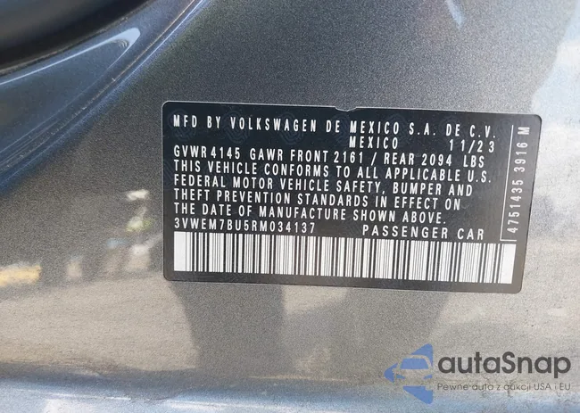 3VWEM7BU5RM034137: 44512370