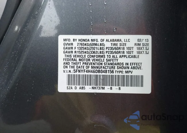 5FNYF4H46DB048156: 44512504