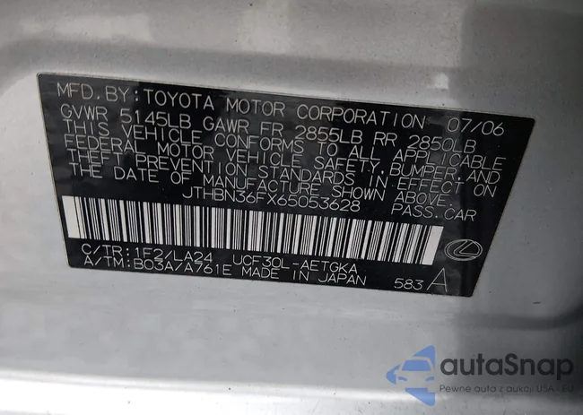 JTHBN36FX65053628: 44513664