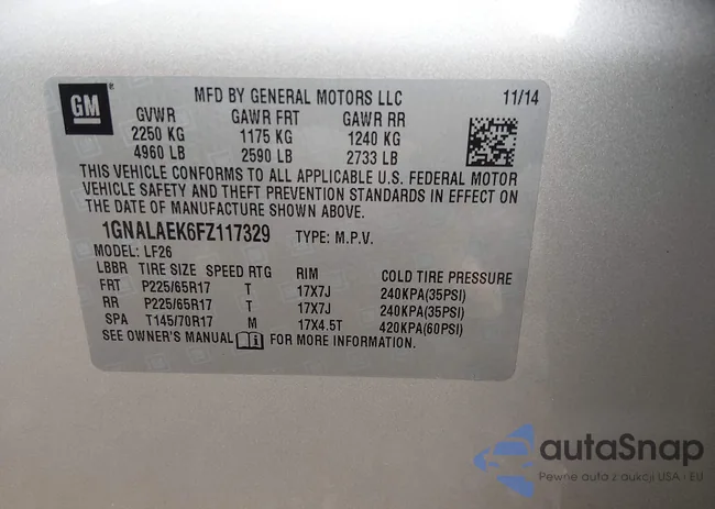 1GNALAEK6FZ117329: 44514119