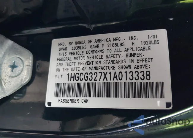 1HGCG327X1A013338: 44514140