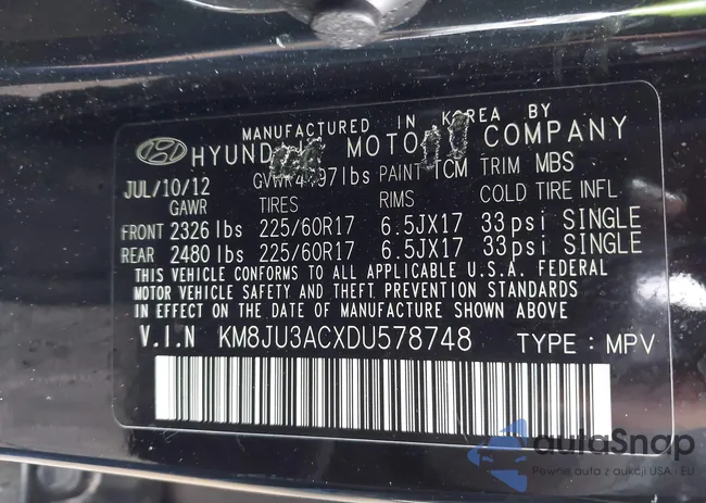 KM8JU3ACXDU578748: 44514172