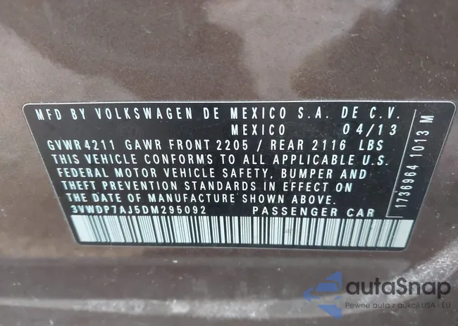 3VWDP7AJ5DM295092: 44513321