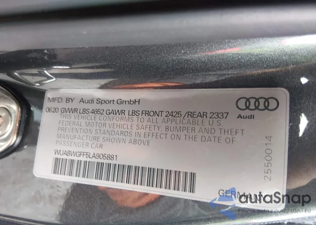 WUABWGFF5LA905881: 44513444