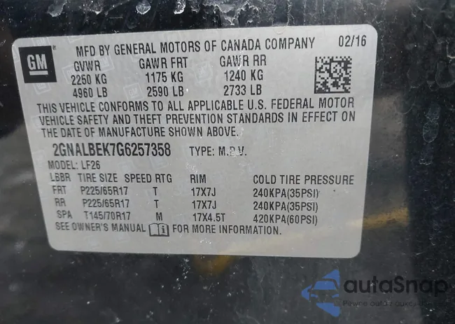 2GNALBEK7G6257358: 44513453