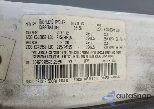 1D4GP24R57B126094: 44513500