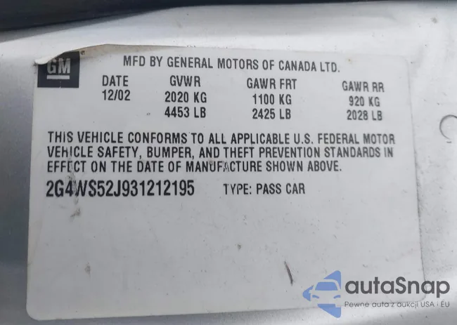 2G4WS52J931212195: 44513522