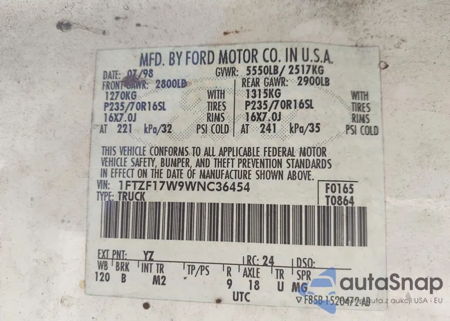 1FTZF17W9WNC36454: 44515060