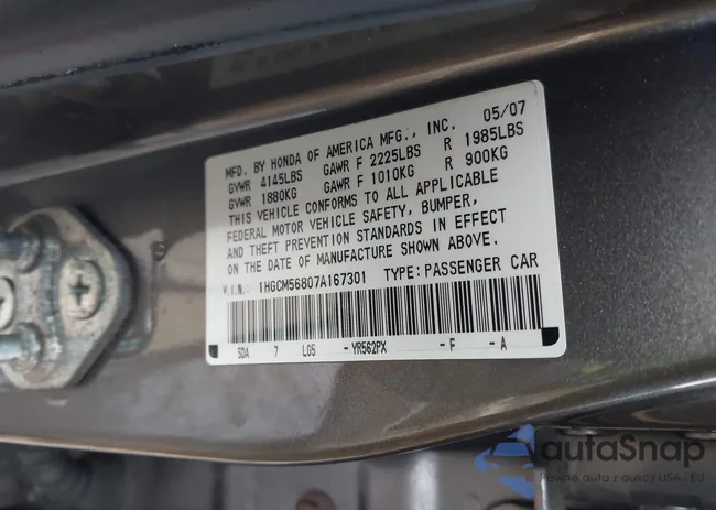 1HGCM56807A167301: 44514498