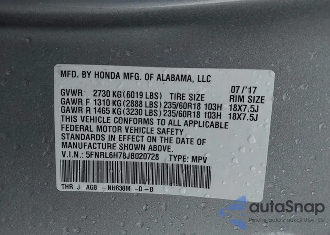 5FNRL6H78JB020728: 44514568