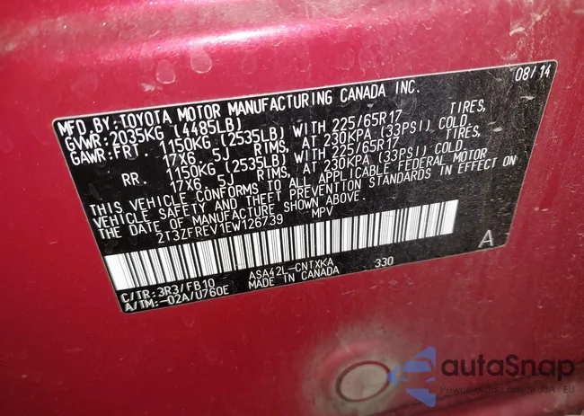 2T3ZFREV1EW126739: 44514582