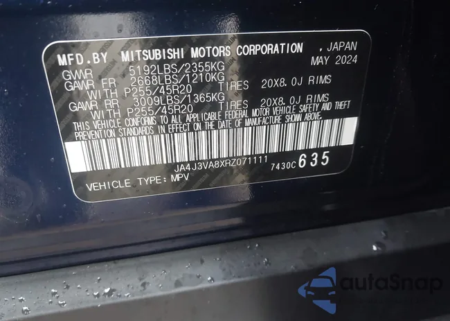 JA4J3VA8XRZ071111: 44514630