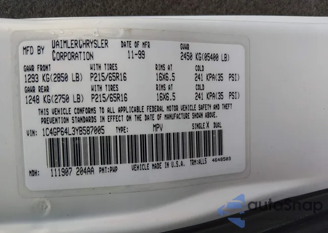 1C4GP64L3YB587005: 44515725