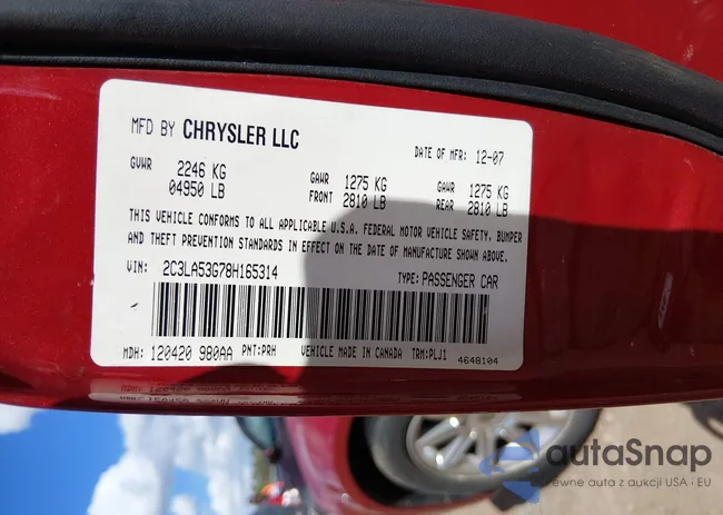 2C3LA53G78H165314: 44515873