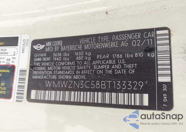 WMWZN3C58BT133329: 44516004