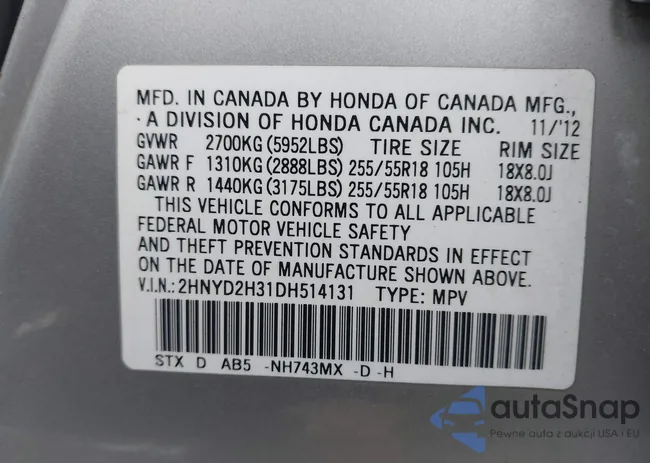 2HNYD2H31DH514131: 44515288