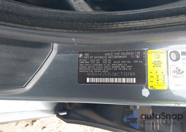 WBANU53538CT13789: 44515341