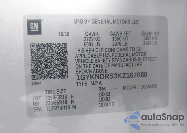 1GYKNDRS3KZ167080: 44515381