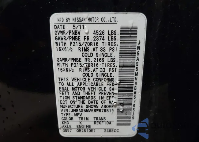 JN8AS5MV6BW679519: 44515421