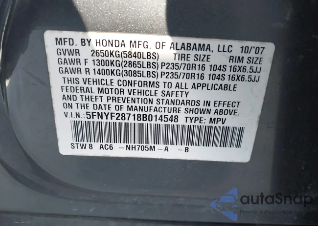 5FNYF28718B014548: 44515537