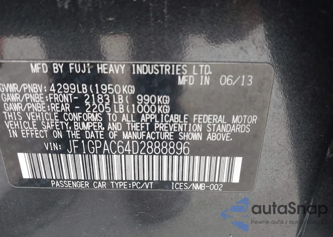 JF1GPAC64D2888896: 44516773