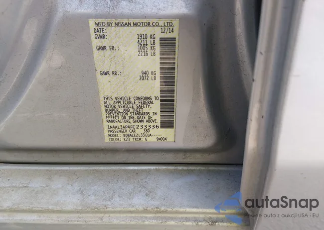 1N4AL3AP4FC233336: 44517223