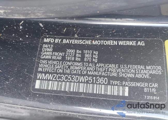 WMWZC3C53DWP51360: 44516254