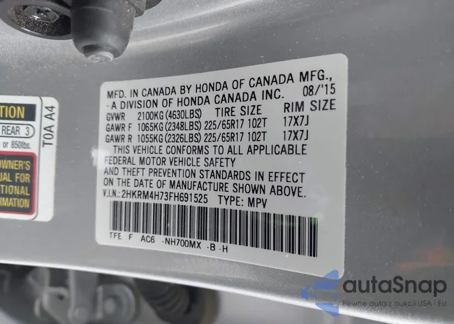 2HKRM4H73FH691525: 44516504