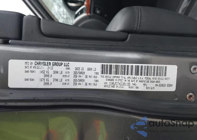 1C4RJFCTXCC251155: 44516522