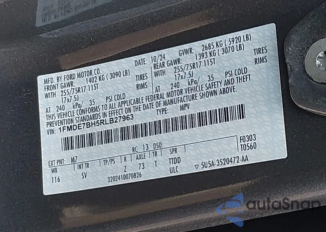 1FMDE7BH5RLB27963: 44517970