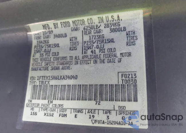 1FTEX15H6LKA34040: 44518013