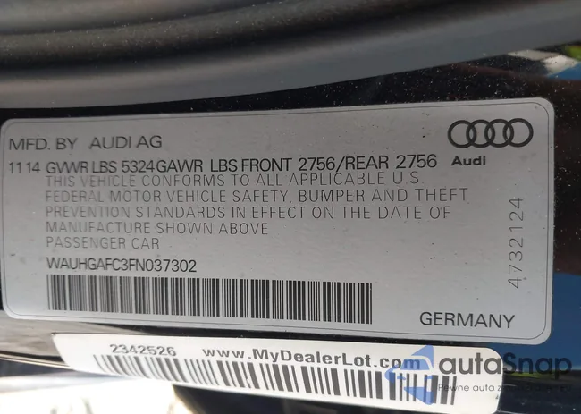 WAUHGAFC3FN037302: 44517316