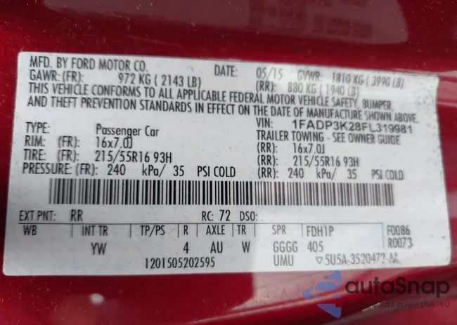 1FADP3K28FL319981: 44517521