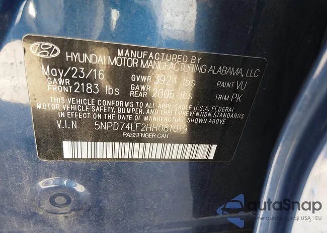 5NPD74LF2HH081019: 44517543