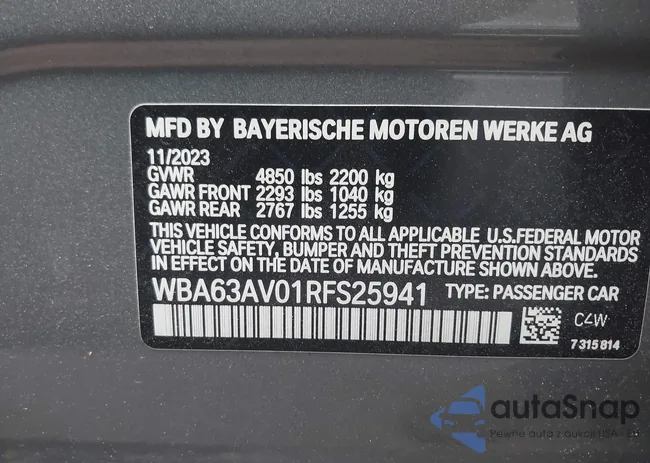 WBA63AV01RFS25941: 44517563