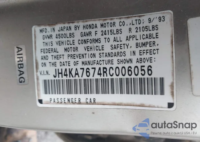 JH4KA7674RC006056: 44518847