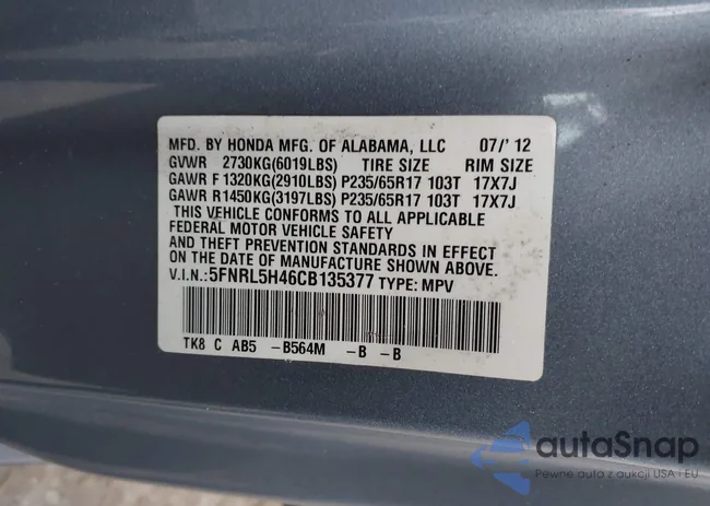 5FNRL5H46CB135377: 44518913